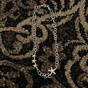 Gold Tone Starfish Ankle Bracelet 10 1/2” Adjustable